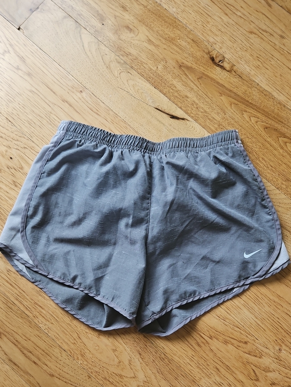 Nike Youth Light Gray Dry-Fit Athletic Running Shorts